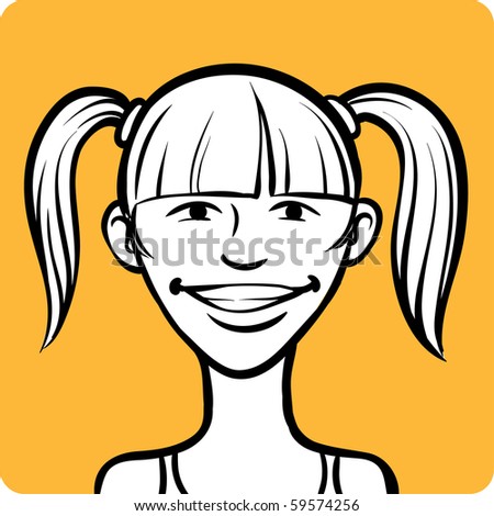 cartoon teenage girl face