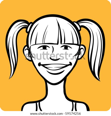 cartoon teenage girl face