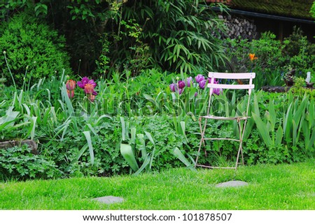 Historic garden chair in german House Garden