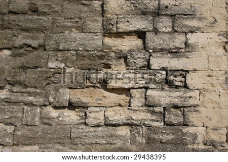 Historic wall in french castle, france, europe