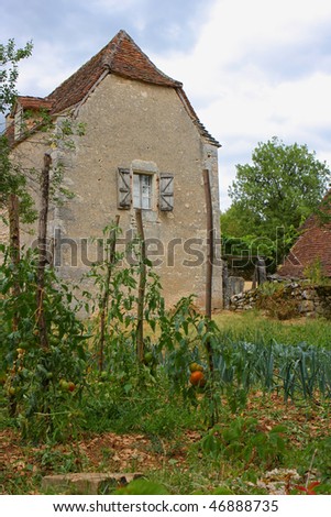 Very old house with little kitchen garden, france
