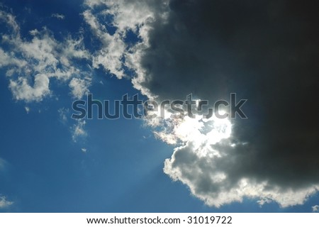 sun covered by stormy clouds