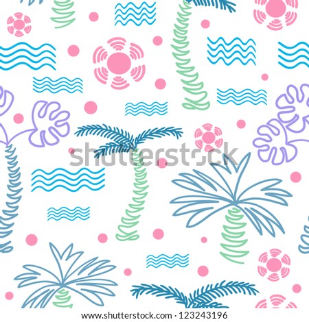 vacation traveling and recreation seamless pattern