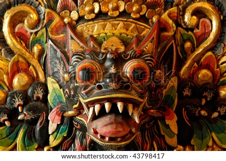 Face of patron saint in the culture of Indonesia