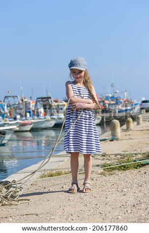 Adorable little girl at fisherman village