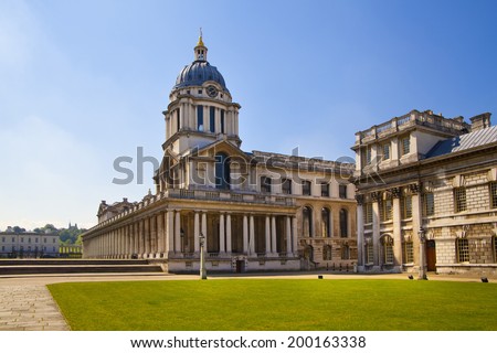 LONDON, UK - MAY 15, 2014: Painted hall, south of London, Classic Architecture of British empire period
