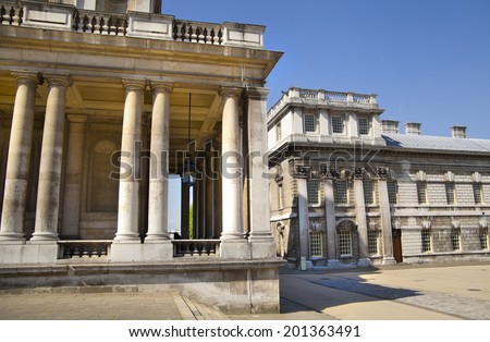 LONDON, UK - MAY 15, 2014: Royal navy office and Royal chapel, south of London
