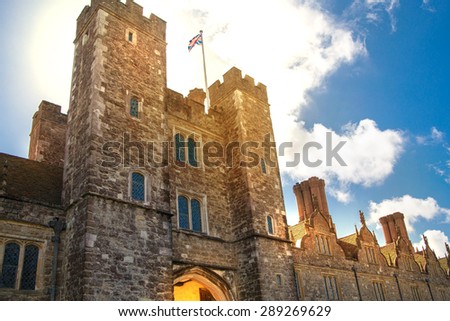 SUSSEX, UK - APRIL 11, 2015: Sevenoaks  Old english mansion 15th century. Classic english country side house