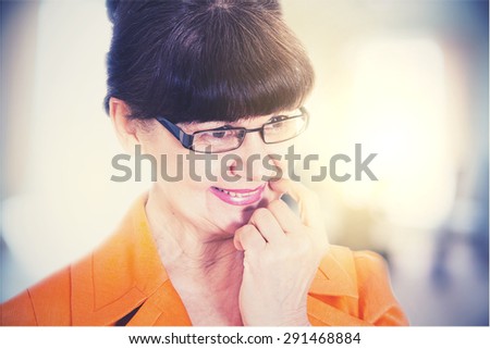 Pension age good looking woman smiling portrait