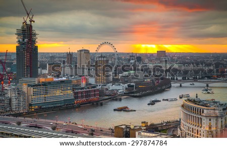 LONDON UK JANUARY 27 2015 panoramic view City of London LONDON UK JANUARY 27 2015 panoramic view City of London