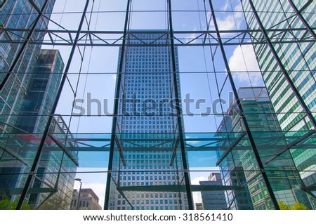 LONDON, UK - MAY 5, 2015: Canary Wharf banking and business centre, winter garden