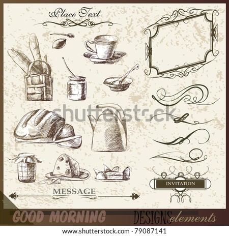 Kitchen Design Elements on Seamless Kitchen Pattern Vector Illustration Of Kitchen Find Similar