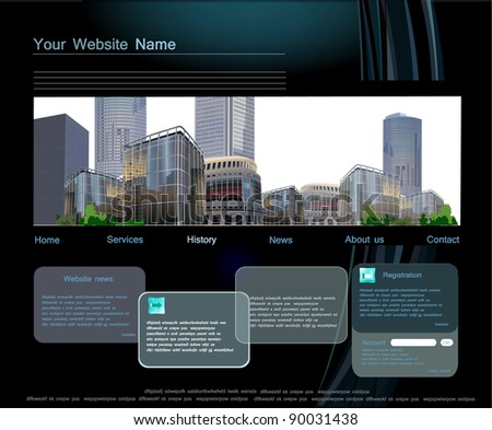 web template with modern business buildings