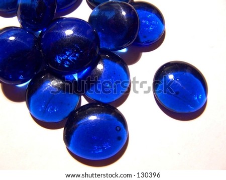 stock photo : blue glass stones
