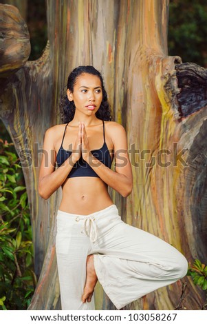 yoga woman outside in nature