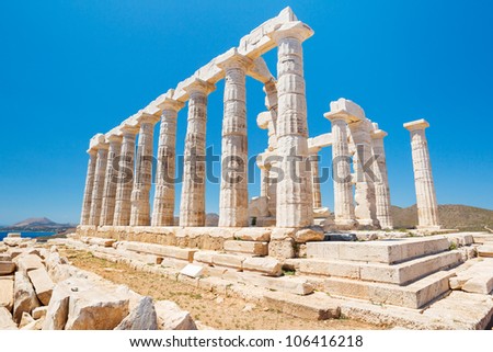 Greek Temple Ruins, Temple of Poseidon near Athens