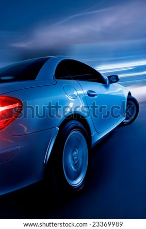 Sports Car in Motion