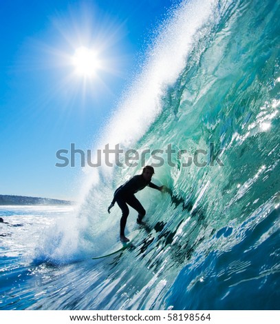 Surfer in the Barrel