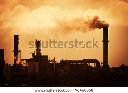 Global Warming Smoke Rising from Factory