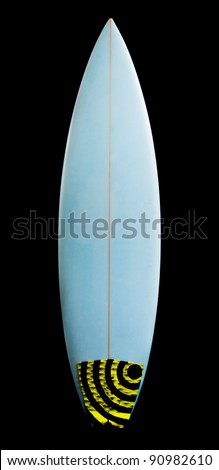 Surf Board on Black Background in Studio