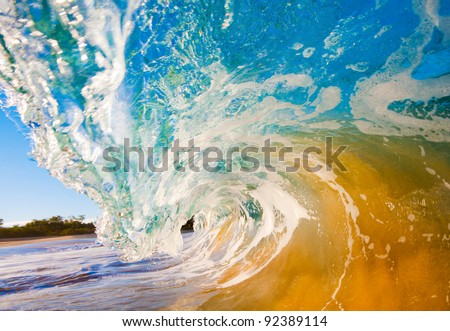 Breaking Ocean Wave Crashing over Camera