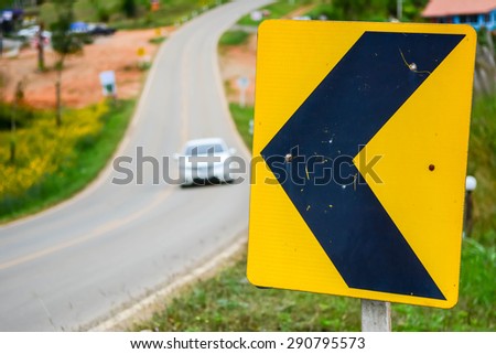 turn left traffic sign warning