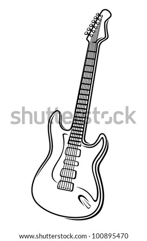 Guitar Isolated On White Background. Vector Version Also Available In