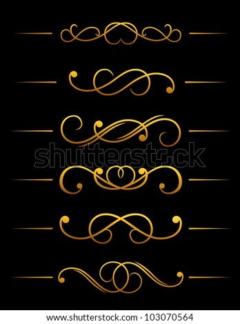 Vintage ornamental embellishments set for retro design and ornate. Vector version also available in gallery