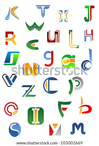 Logo Design Alphabet on Vector   Alphabet Letters And Icons From A To Z For Design  Such Logo