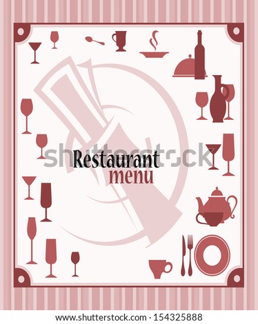 Restaurant menu background with food, drinks and dishware. Jpeg version also available in gallery