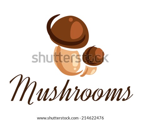 Fresh forest mushrooms isolated on white for food, pizza and gourmet design
