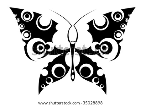 butterflies tattoos. Isolated utterfly tattoos