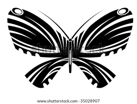 stock vector Isolated butterfly tattoo abstract emblem or logo