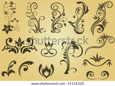 stock vector Flower patterns and borders for design and ornate