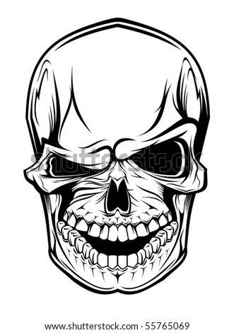 stock vector Danger skull as a warning or evil concept also as emblem