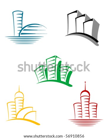 free real estate logo vector. stock photo : Real estate symbols for design - also as emblem or logo. Vector