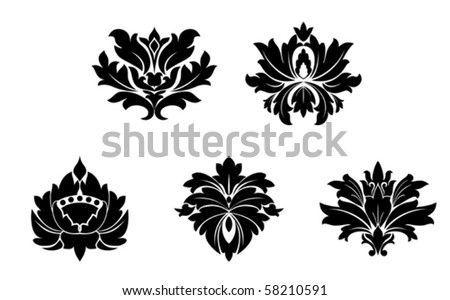 Set Of Flower Patterns. Jpeg Version Also Available Stock Vector