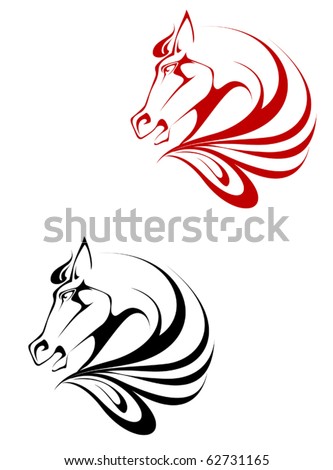 stock vector Horse tattoo symbol for design isolated on white also as 