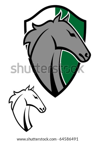 stock vector Horse cartoon tattoos symbol for design isolated on white