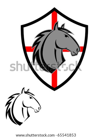 stock vector Horse cartoon tattoos symbol for design isolated on white 