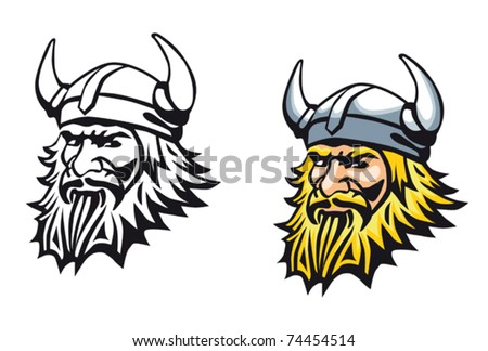 stock vector Ancient angry viking warrior as a mascot or tattoo