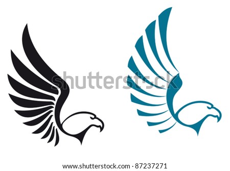 Logo Design Eagle on Eagle Symbols Isolated On White Background For Mascot Or Emblem Design