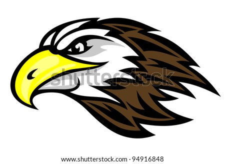 stock vector Cartoon falcon head for mascot or tattoo design