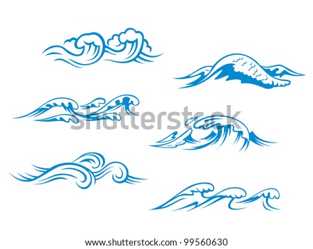 Cartoon Blue Waves