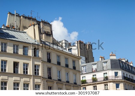 Traditional Paris rooftop