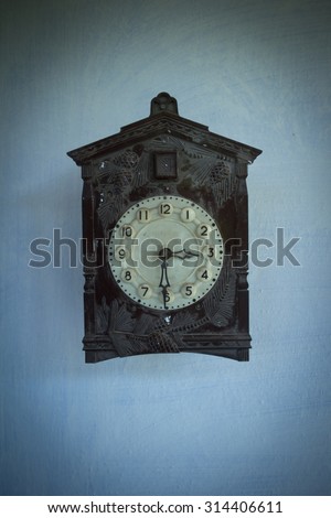 Antique cuckoo clock on wall