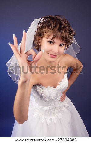 Studio portrait of a young bride.All will be good