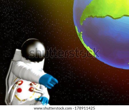 Astronaut that is floating in space