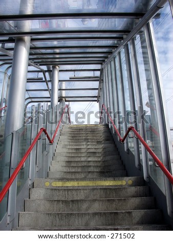 These are steps that lead up to one of the Dockland light railway train stations.