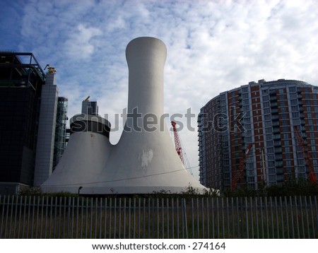This is a chimney structure that is an air conduit for the Blackwall tunnel that goes under London Docklands.